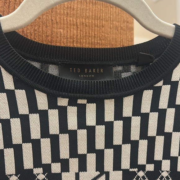 Black and white Ted Baker sweater. Sz 0 rare - Picture 2 of 5